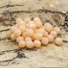 Akrylpärla facetterad opak 6 mm, Aprikos (50st)