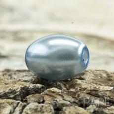 Oval vaxad glaspärla 8x6 mm, Blå (20st)