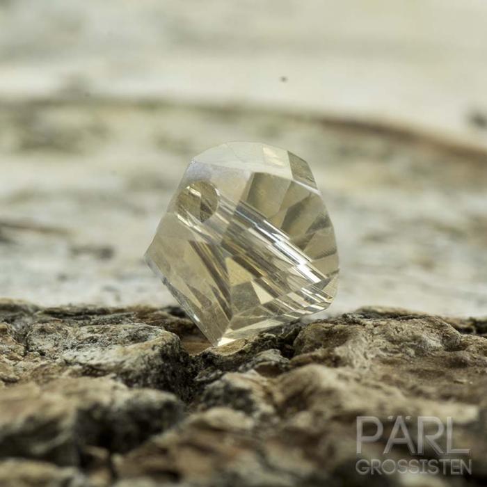 Glaspärla facetterad twist 6 mm, Rökfärgad AB (10st)