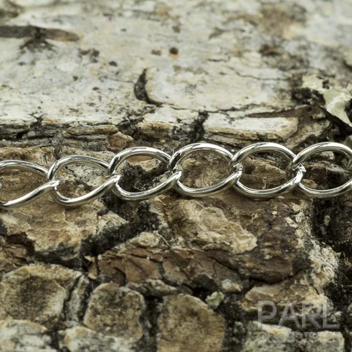 Smyckeskedja 6x3 mm, Platinafärg (meter)