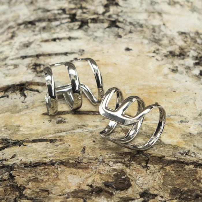 Örhänge Ear Cuff, Silverfärg (2st)