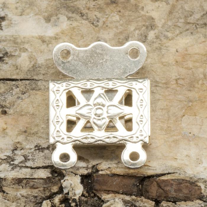 Istickslås 2-rader 15x10 mm, Silverfärg (5st)