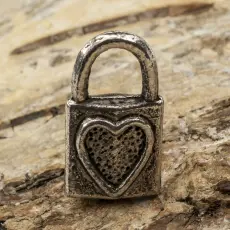 Berlock Hänglås 17x9 mm, Antiksilver (5st)