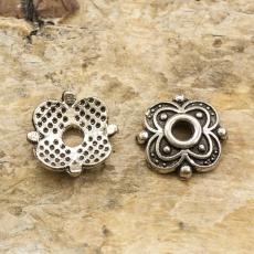 Pärlhållare Blomma 8mm, Antiksilver (20st)