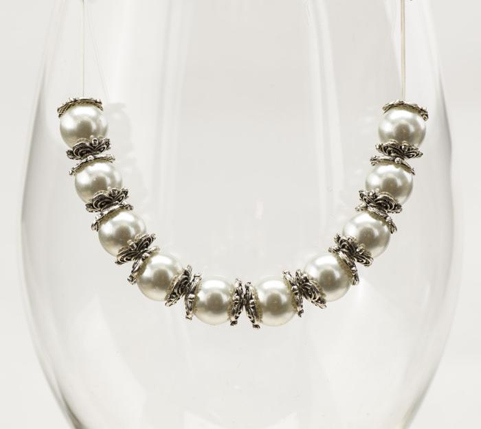 Pärlhållare Blomma 8mm, Antiksilver (20st)