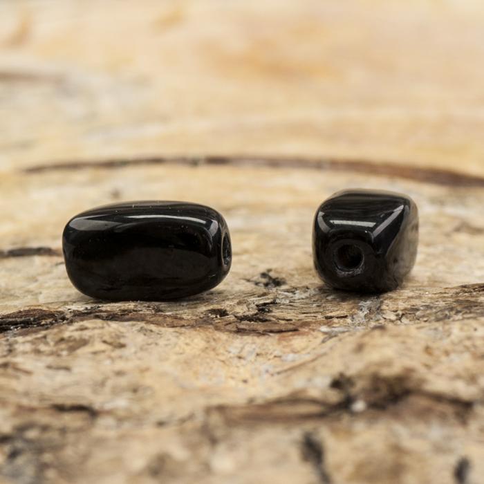 Glaspärla Rätblock 4x7 mm, Svart (30st)