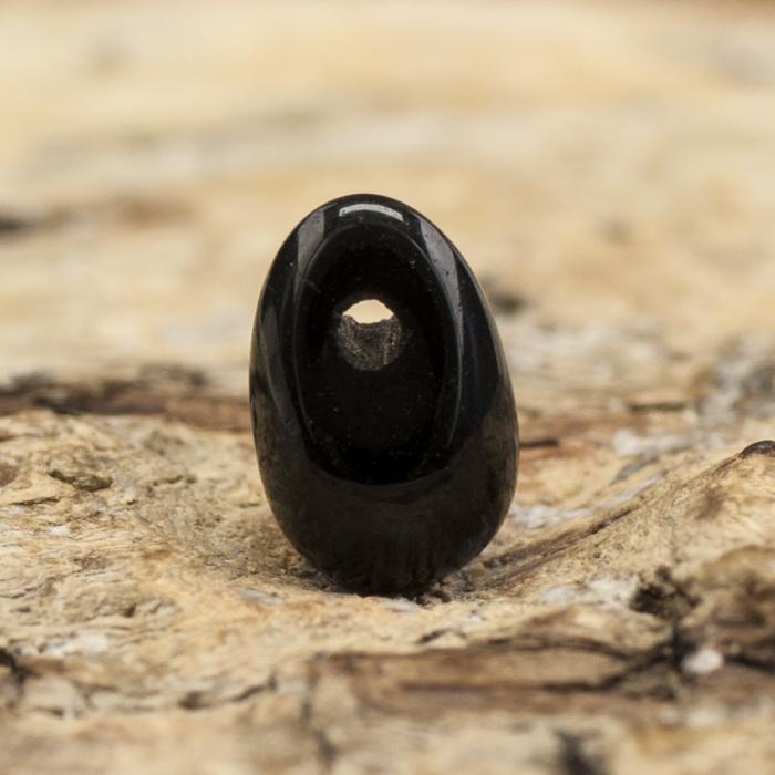 Glaspärla Droppe 4x6 mm, Svart (20st)