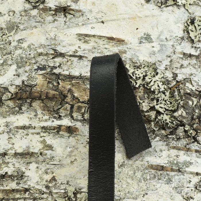 Äkta läderband 10x2 mm, Svart (meter)