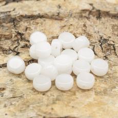 Glaspärla Lins 6 mm, Vit (20st)