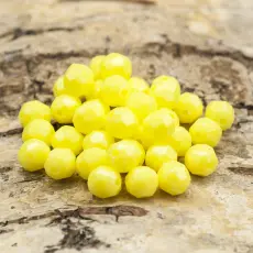 Akrylpärla facetterad opak 6 mm, Ljusgul (50st)