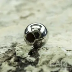 Halvborrad metallpärla för avslut 4 mm, Platinafärg (10st)