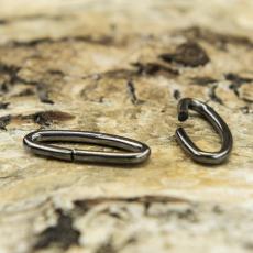 Ring öppningsbar Oval 16x7 mm, Svart (10st)