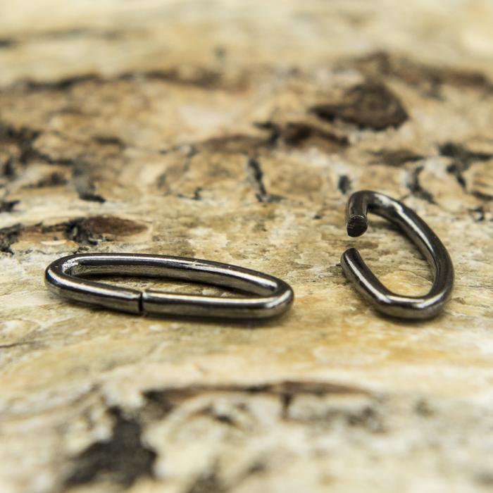 Ring öppningsbar Oval 16x7 mm, Svart (10st)