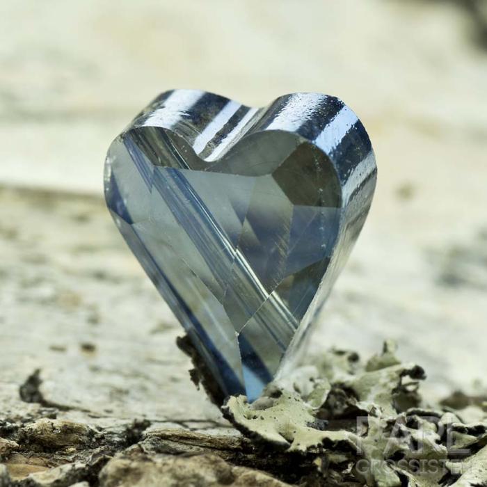 Glaspärla facetterat hjärta 12x10 mm, Blå (st)