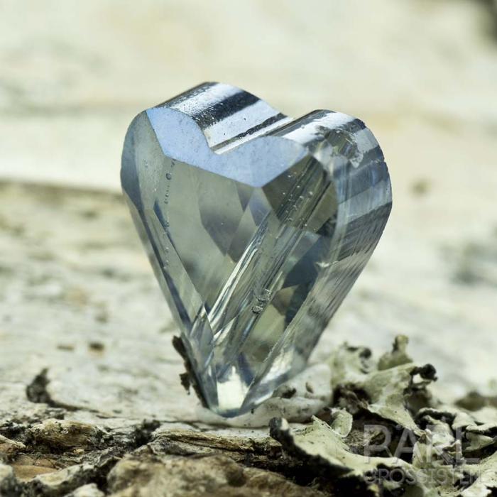 Glaspärla facetterat hjärta 12x10 mm, Blå (st)