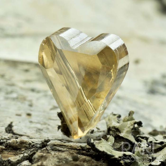 Glaspärla facetterat hjärta 12x10 mm, Guld (st)