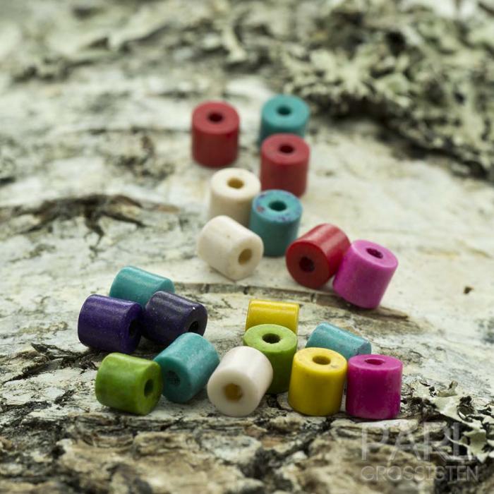Turkospärla Stav 4x4 mm, Färgmix (20st)