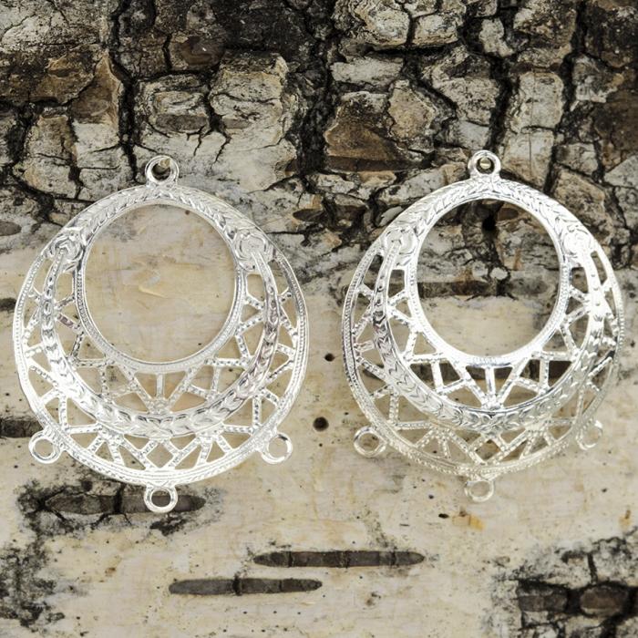 Connector Sirlig ring 1-3 25x30 mm, Silverfärg (5st)