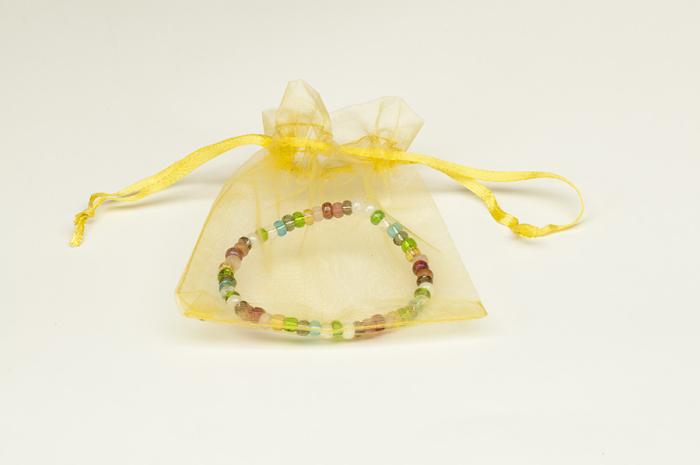 Tygpåse organza 10x12 cm, Guldfärg (10st)