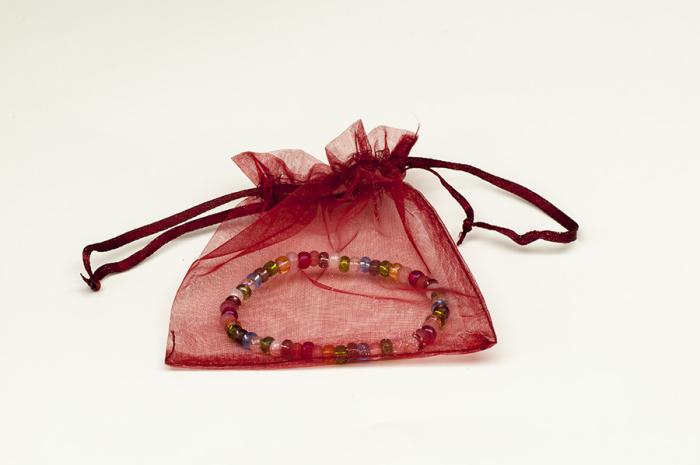 Tygpåse organza 10x12 cm, Röd (st)