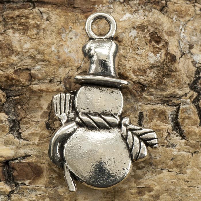 Berlock Snögubbe 14x23 mm, Antikssilver (st)