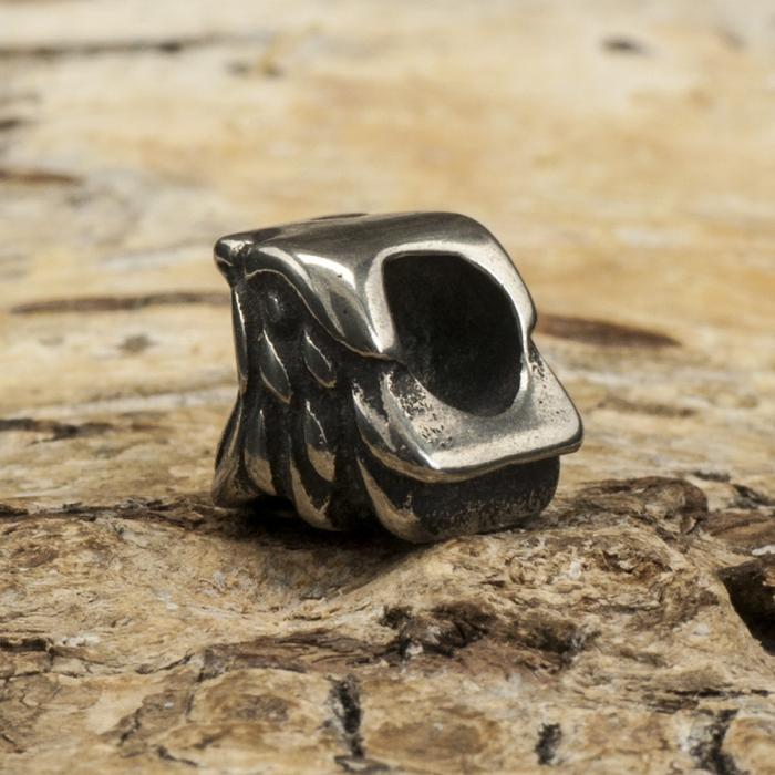 Ormlänkspärla Örn 8x10x8 mm, Antiksilver (st)