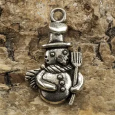 Berlock Snögubbe 14x23 mm, Antikssilver (st)