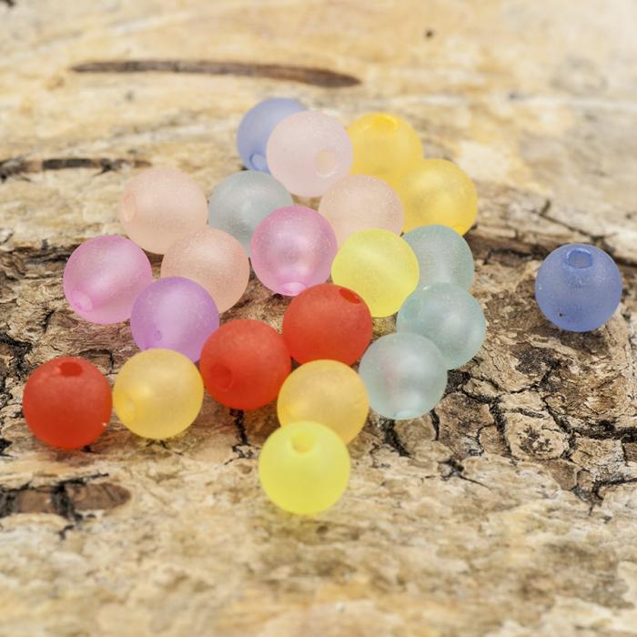 Frostad akrylpärla 6 mm, Färgmix (50st)