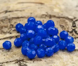 Akrylpärla facetterad opak 6 mm, Blå (50st)