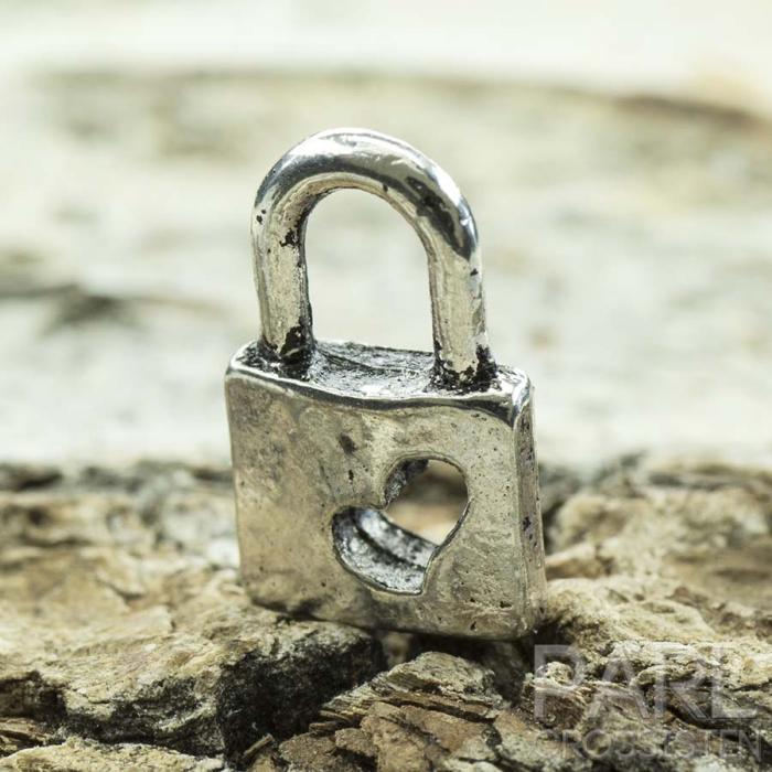 Berlock Hänglås 10x7 mm, Antiksilver (10st)