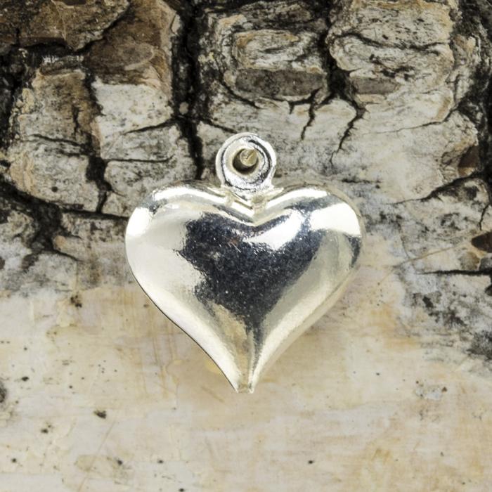 Berlock Hjärta 11x12x4 mm, Silverfärg (5st)