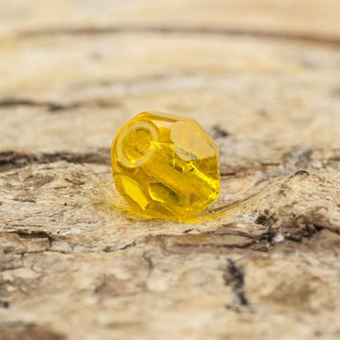 Glaspärla facetterad 4,5x5 mm, Gul (25st)