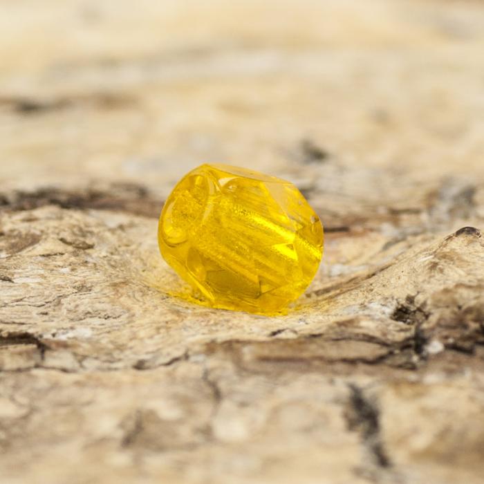 Glaspärla facetterad 3,5x4 mm, Gul (30st)