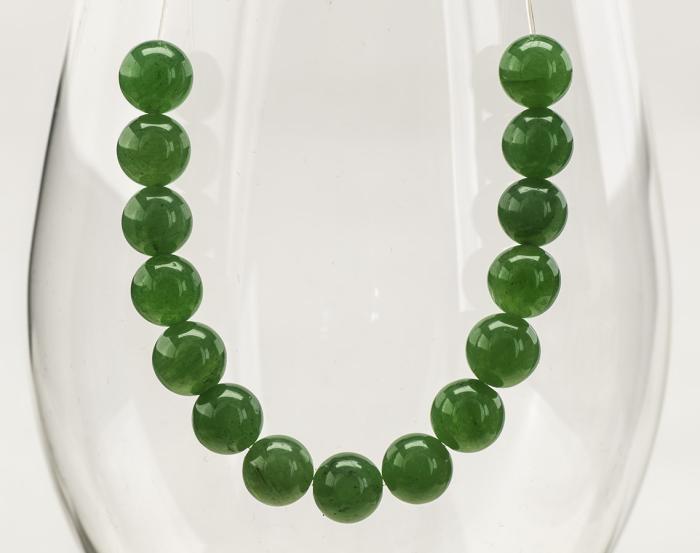 Pärla Malaysia jade 8 mm, Mörkgrön (5st)