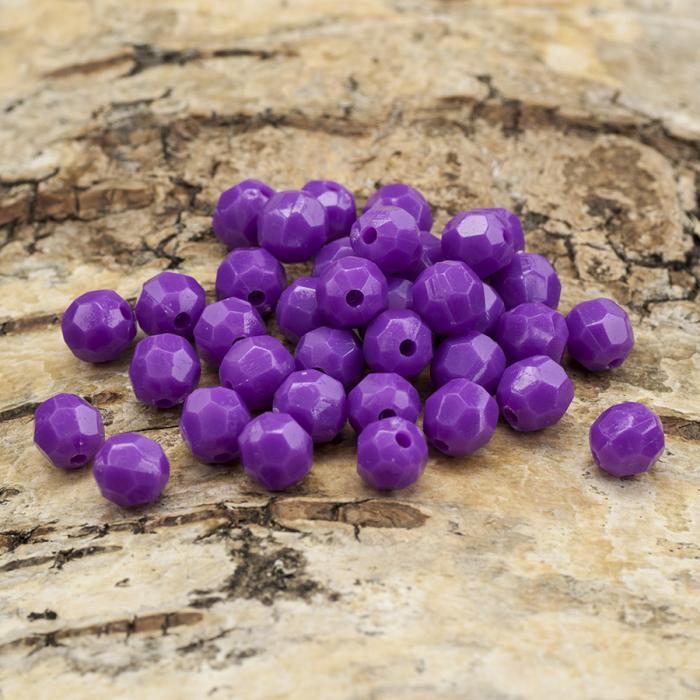 Akrylpärla facetterad opak 6 mm, Mörklila (50st)