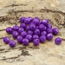 Akrylpärla facetterad opak 6 mm, Mörklila (50st)