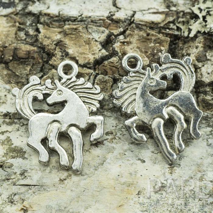 Berlock Häst 23x19 mm, Antiksilver (5st)
