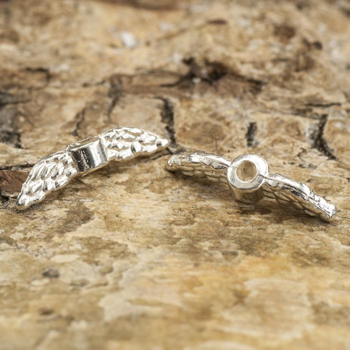 Mellandel Änglavingar 12x3 mm, Silverfärg (20st)