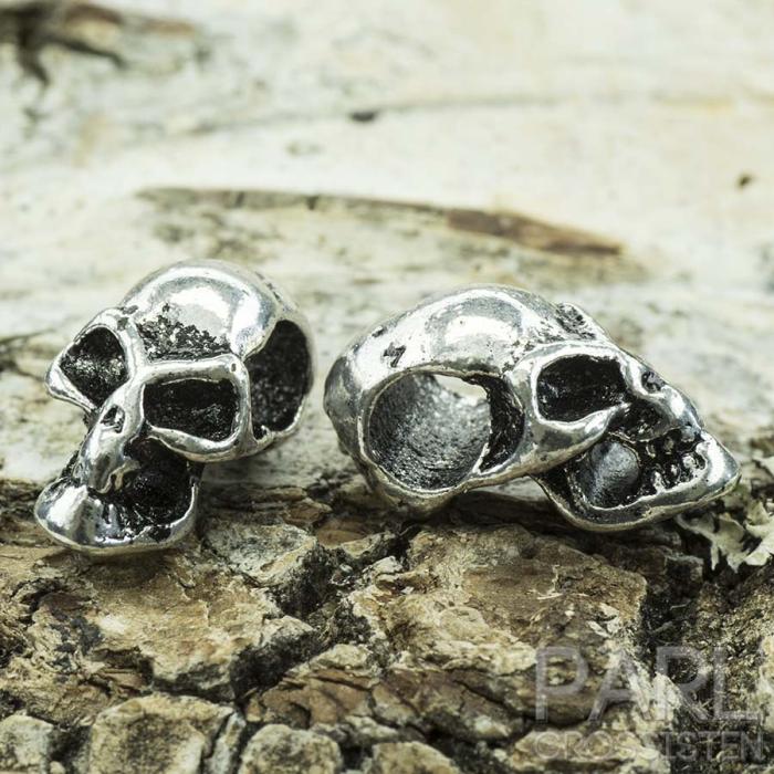 Ormlänkspärla Döskalle 17x9x10 mm, Antiksilver (st)