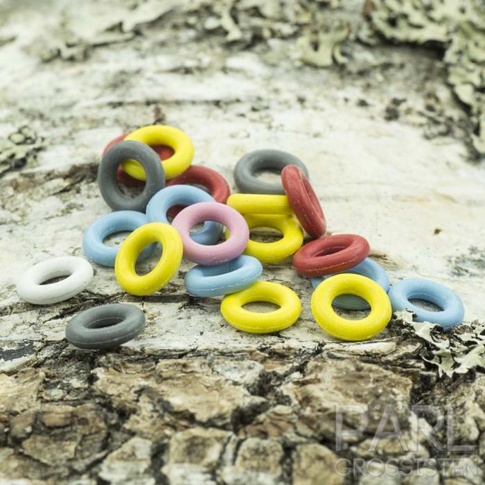Gummiring 7x2 mm hål 4 mm, Färgmix (20st)