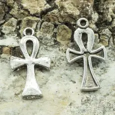 Berlock Ankh 22x12 mm, Antiksilver (5st)