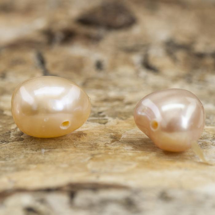 Sötvattenspärla toppborrad 8x6 mm, Färgmix (20st)