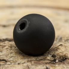 Glaspärla med gummikänsla 8 mm, Svart (15st)