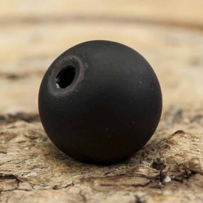 Glaspärla med gummikänsla 8 mm, Svart (15st)