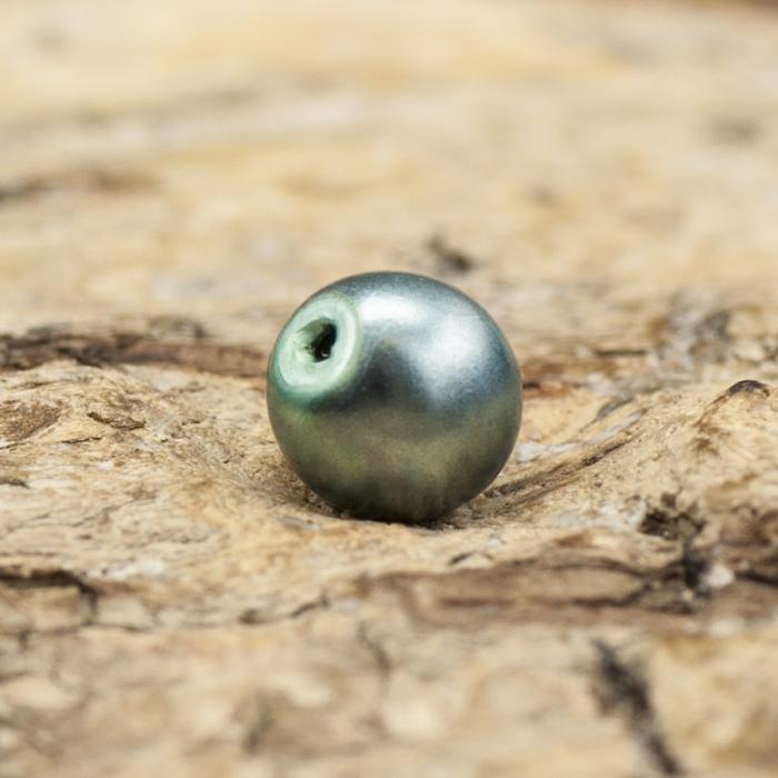 Vaxad glaspärla matt 4 mm, Grågrön (60st)