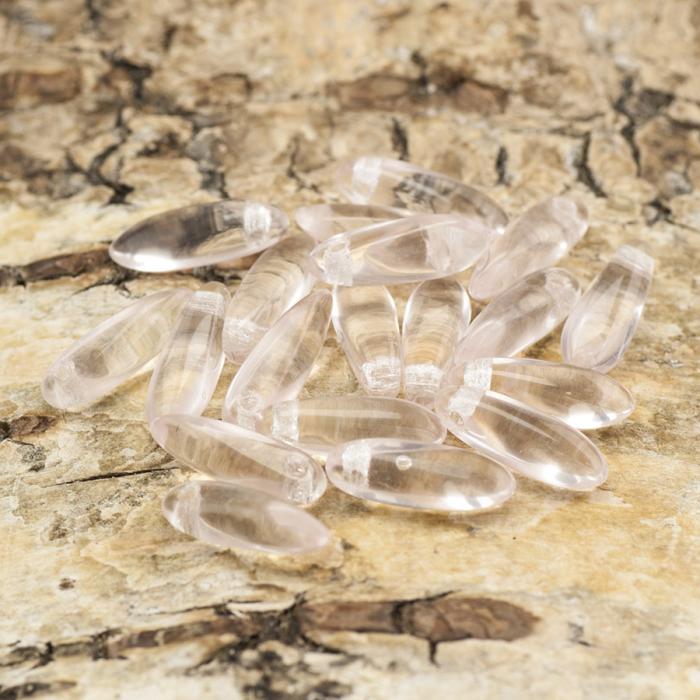 Hänge droppe glas 3,2x10 mm, Rosa (20st)