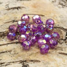 Akrylpärla facetterad AB 8 mm, Rosa (30st)