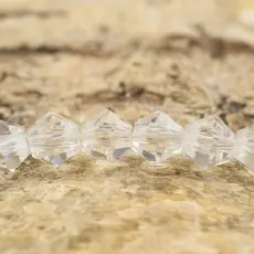 Glaspärla bicone 6 mm, Klar (20st)