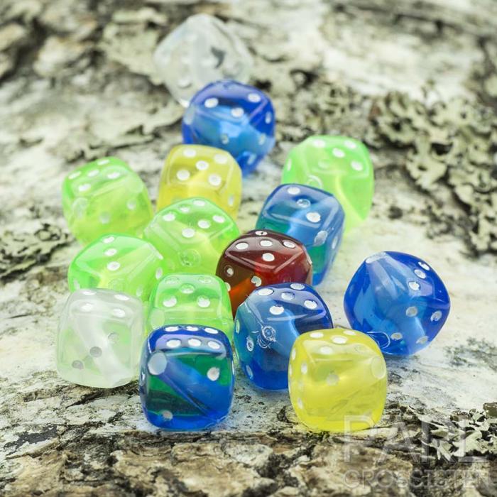 Akrylpärla Tärning 8x8 mm, Färgmix (20st)