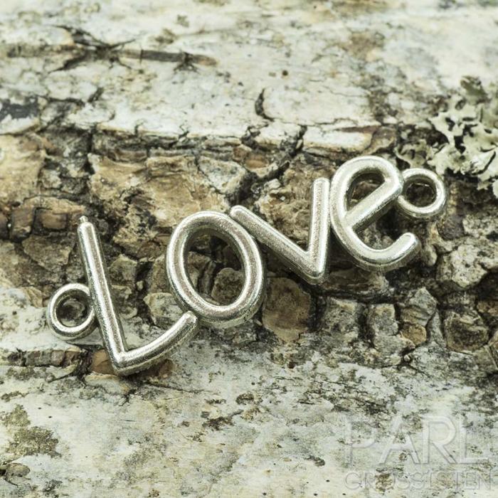 Connector Love 40x15 mm, Antiksilver (st)